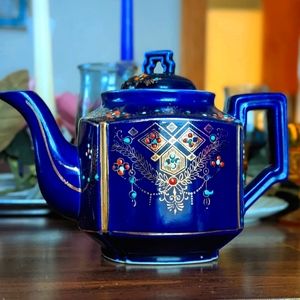 Elegant Blue Ceramic Teapot